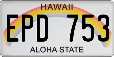 HI license plate EPD753