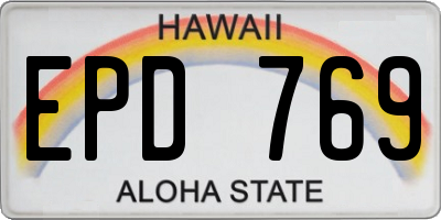 HI license plate EPD769