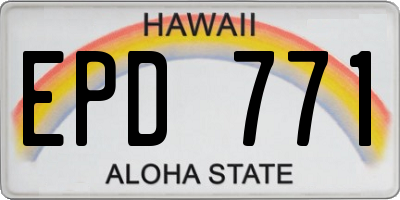 HI license plate EPD771
