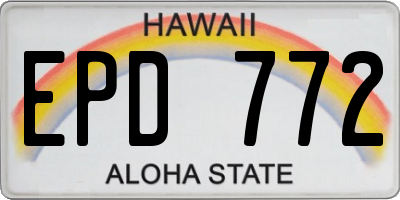 HI license plate EPD772
