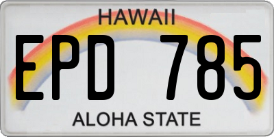 HI license plate EPD785