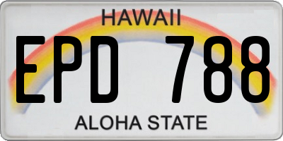 HI license plate EPD788