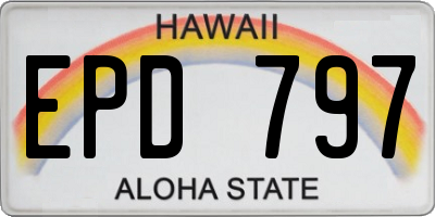 HI license plate EPD797