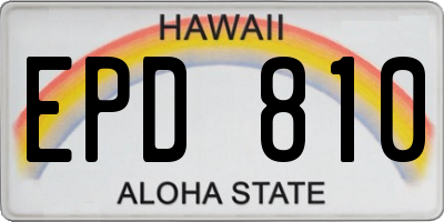 HI license plate EPD810