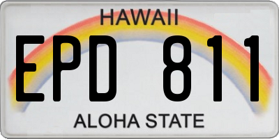 HI license plate EPD811