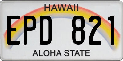 HI license plate EPD821