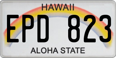 HI license plate EPD823