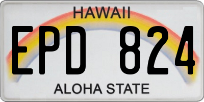 HI license plate EPD824