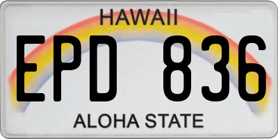 HI license plate EPD836