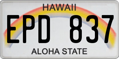 HI license plate EPD837