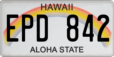 HI license plate EPD842