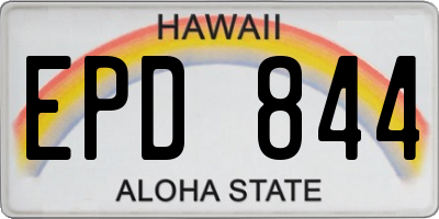 HI license plate EPD844