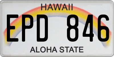 HI license plate EPD846