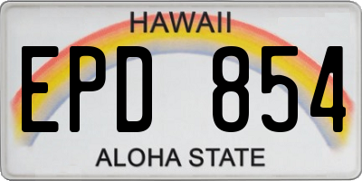HI license plate EPD854