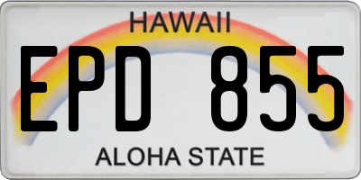 HI license plate EPD855