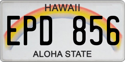 HI license plate EPD856