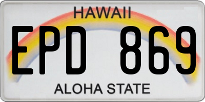 HI license plate EPD869