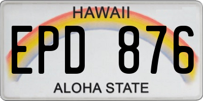 HI license plate EPD876