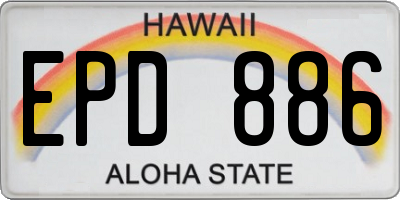 HI license plate EPD886