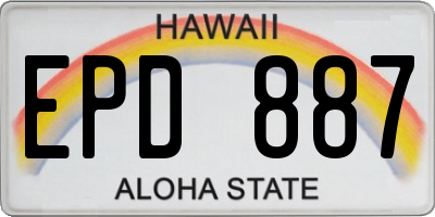 HI license plate EPD887