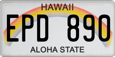 HI license plate EPD890