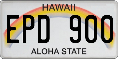 HI license plate EPD900