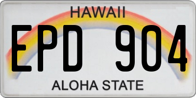 HI license plate EPD904