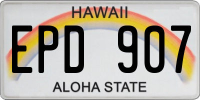 HI license plate EPD907