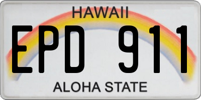 HI license plate EPD911
