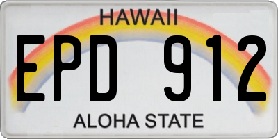 HI license plate EPD912