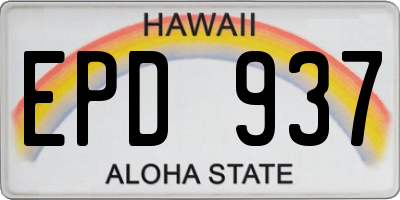 HI license plate EPD937