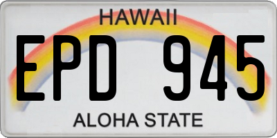 HI license plate EPD945