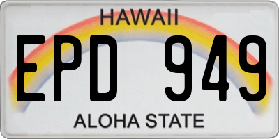 HI license plate EPD949