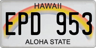 HI license plate EPD953