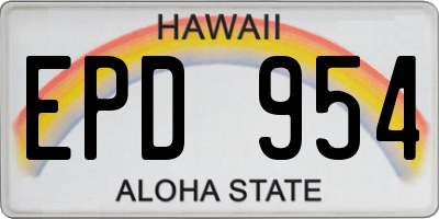 HI license plate EPD954