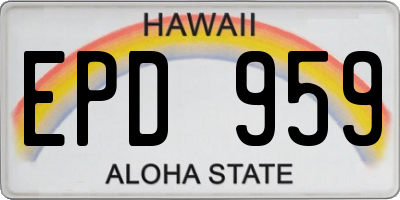 HI license plate EPD959