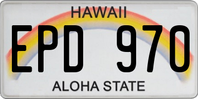 HI license plate EPD970