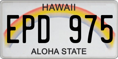 HI license plate EPD975