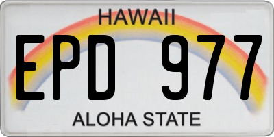 HI license plate EPD977