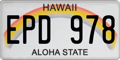 HI license plate EPD978