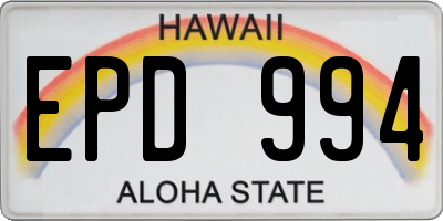 HI license plate EPD994