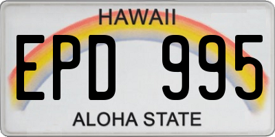 HI license plate EPD995