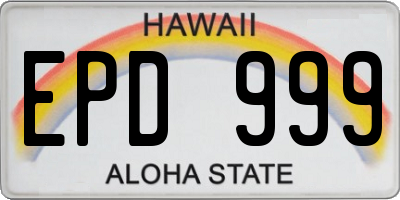 HI license plate EPD999