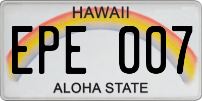 HI license plate EPE007