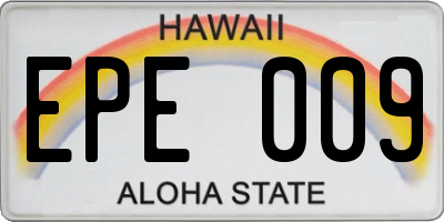 HI license plate EPE009