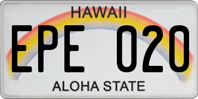 HI license plate EPE020