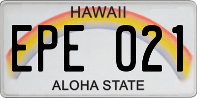 HI license plate EPE021