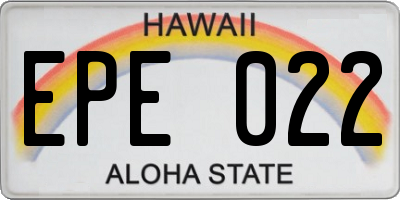 HI license plate EPE022