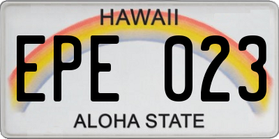 HI license plate EPE023