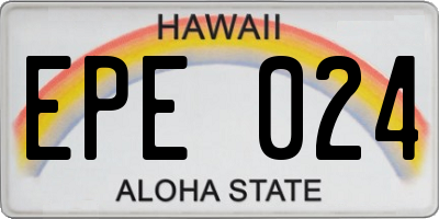 HI license plate EPE024